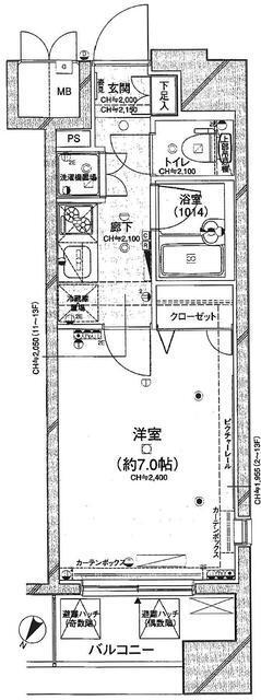 コンシェリア蒲田USSQUARE(1K/12階)の間取り写真