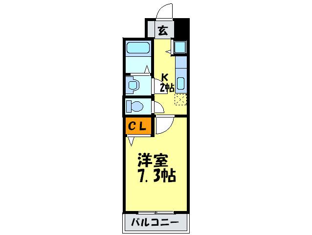 フリージア藤尾(1K/3階)の間取り写真