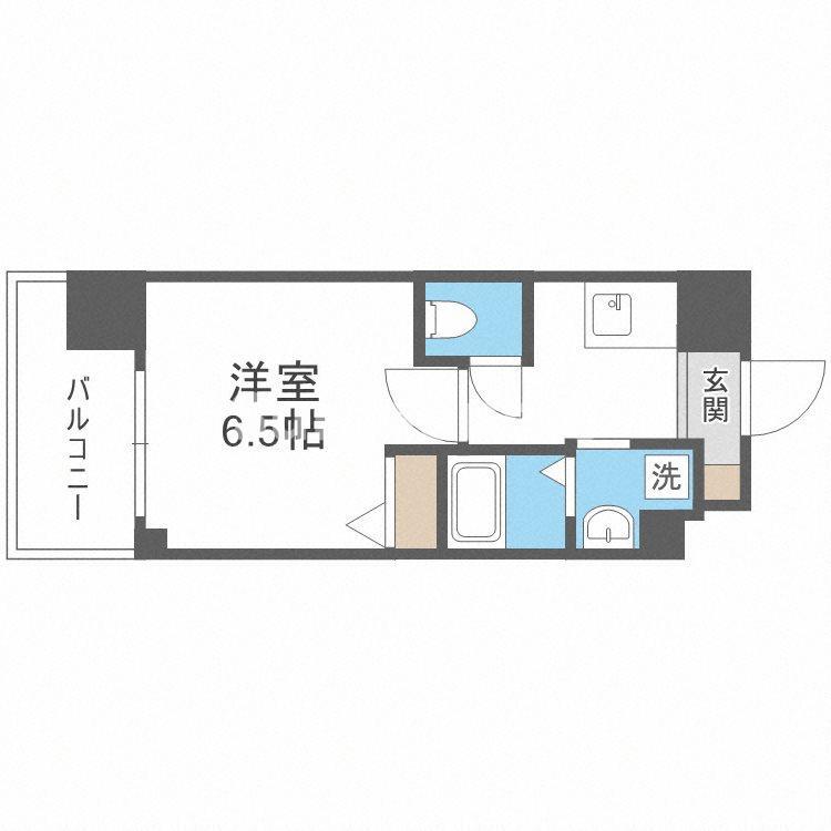 S-FORT難波西(1K/5階)の間取り写真