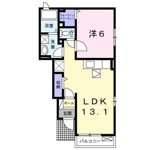 エスポワールT(1LDK/1階)の間取り写真