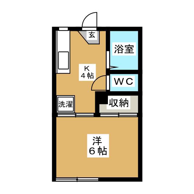 コーポたいしん(1K/2階)の間取り写真