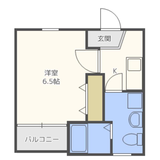 APPARUTAMENTO DUE 箱崎(1K/1階)の間取り写真