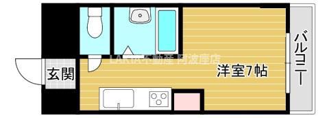 LAKIAMAISON弁天町(1K/8階)の間取り写真