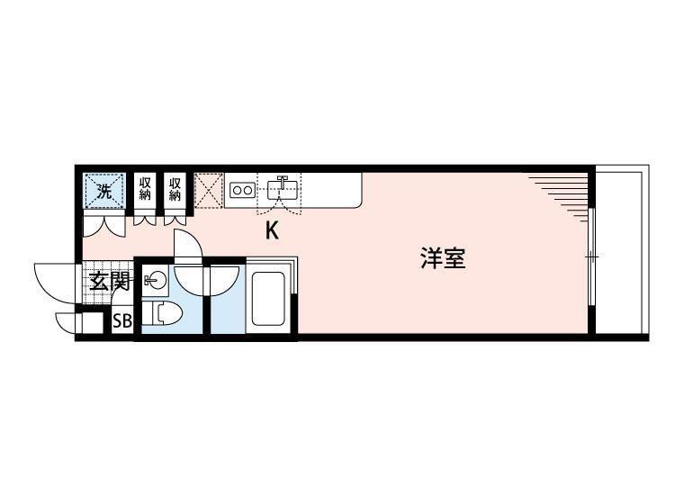 グレースコート府中(ワンルーム/2階)の間取り写真