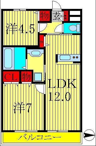 ジェンネット(2LDK/1階)の間取り写真