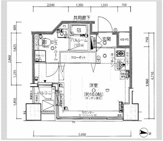 アイフォート千住曙町(ワンルーム/6階)の間取り写真