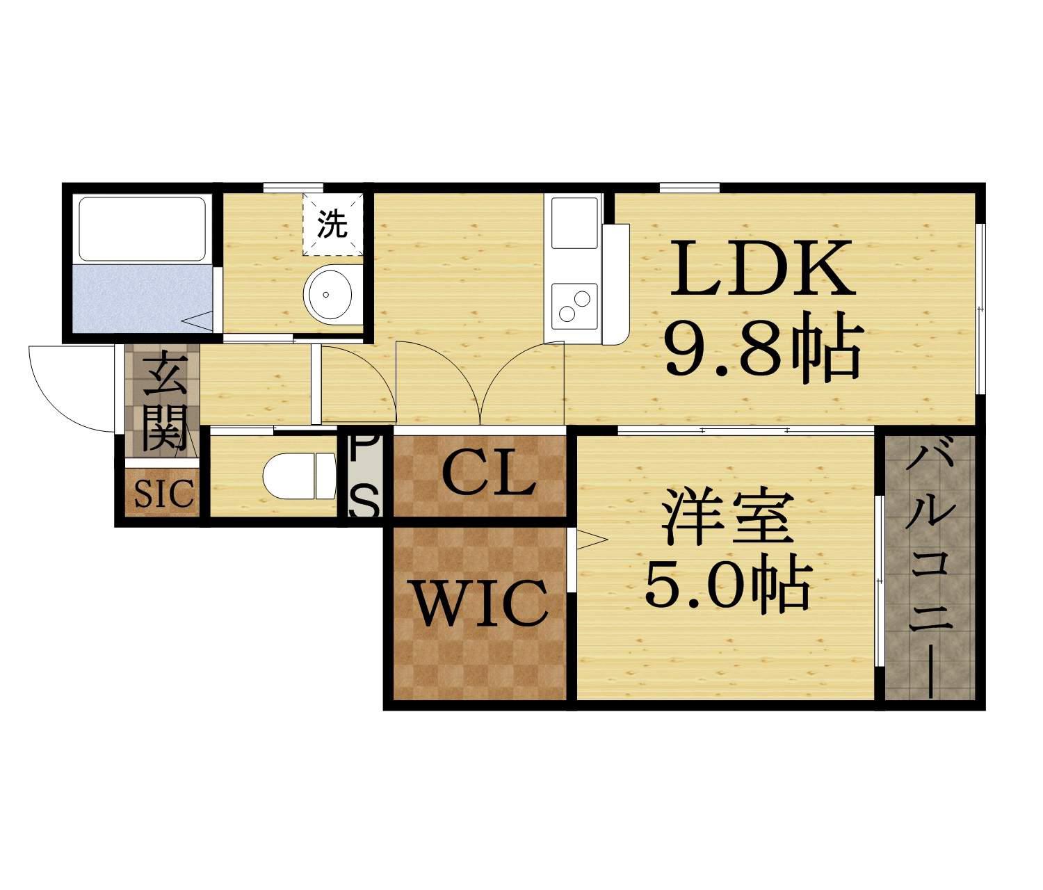 エルピーダ(1LDK/1階)の間取り写真