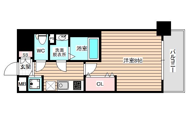 ラグゼ海老江2(1K/2階)の間取り写真