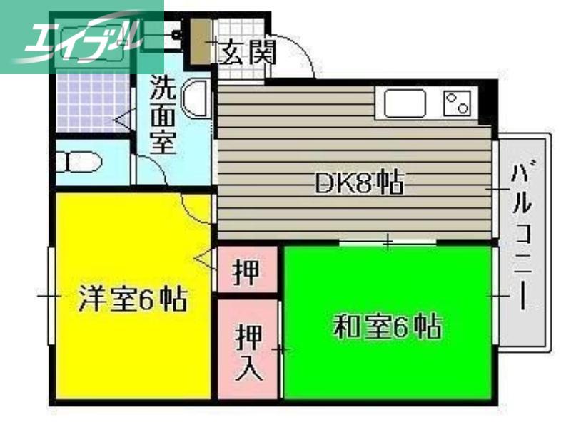 ラフォーレG-1(2DK/1階)の間取り写真
