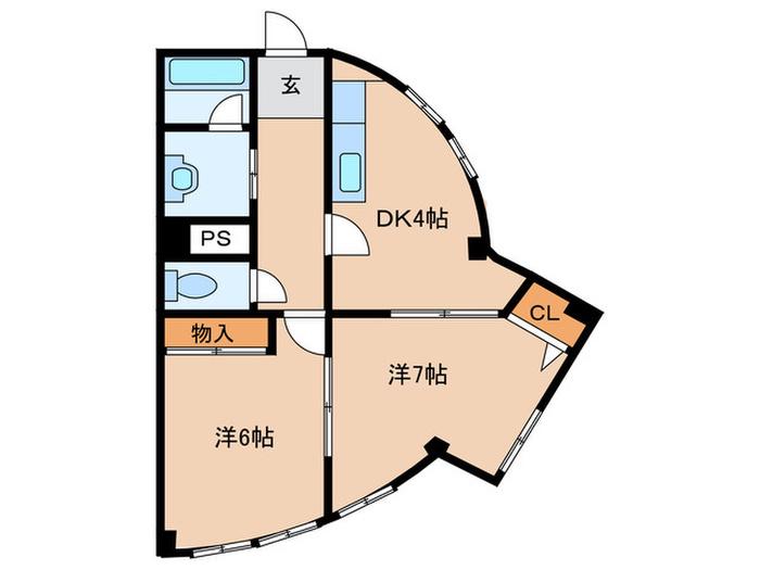 ITOビル(2DK/1階)の間取り写真