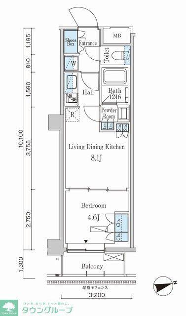 パークアクシス市谷左内町(1LDK/1階)の間取り写真