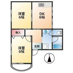 ユニオンハイツ(2DK/3階)の間取り写真