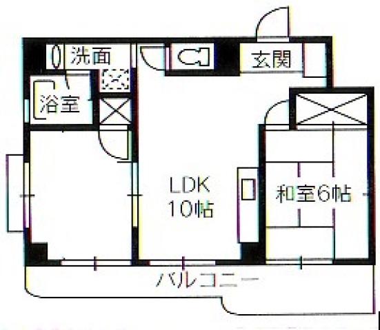 セレニティ光(2LDK/3階)の間取り写真