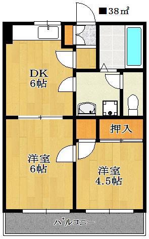 パレドール小川(2DK/3階)の間取り写真
