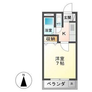 コテージ東海(1K/2階)の間取り写真