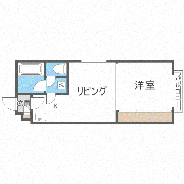 ルナハイツ札幌(1DK/2階)の間取り写真