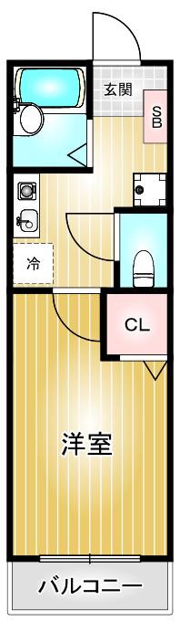 第8コーポエム(1K/2階)の間取り写真
