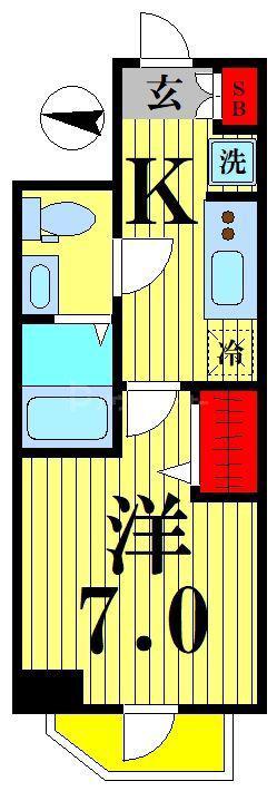 AZEST亀有サウス TOWER(1K/4階)の間取り写真