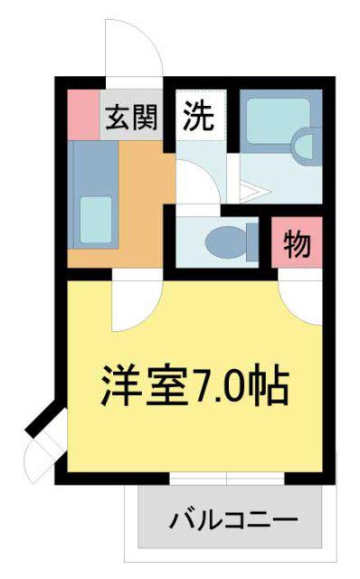 コンフォール売布(1K/1階)の間取り写真