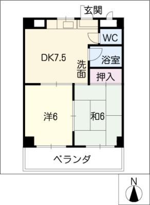 ANNEX YASUI(2DK/2階)の間取り写真