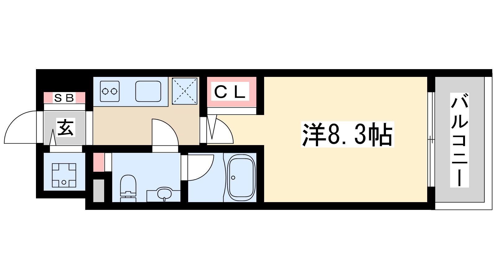 プラウドフラット新大阪(1K/10階)の間取り写真