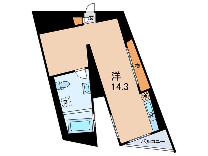 TREFORM(ワンルーム/2階)の間取り写真