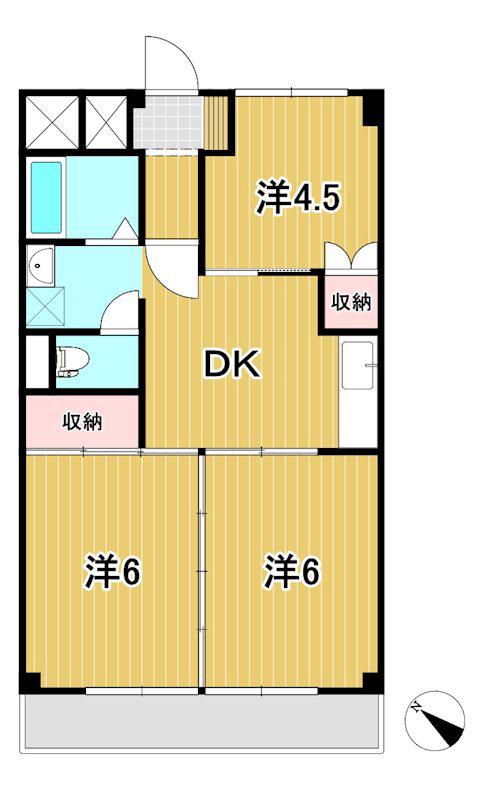 コープカメリア(3DK/1階)の間取り写真