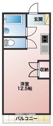 サハラビル(ワンルーム/2階)の間取り写真