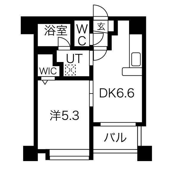 クラッセ北大通(1LDK/11階)の間取り写真