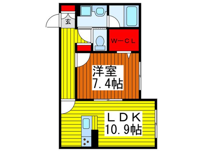 セピアレジデンス(1LDK/3階)の間取り写真