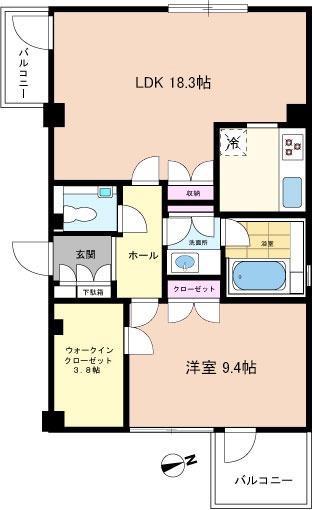 雑司が谷マンション(1LDK/3階)の間取り写真