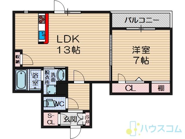 シャーメゾン本町(1LDK/2階)の間取り写真