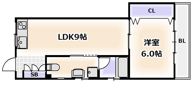 グランドキャパ杉本(1LDK/3階)の間取り写真