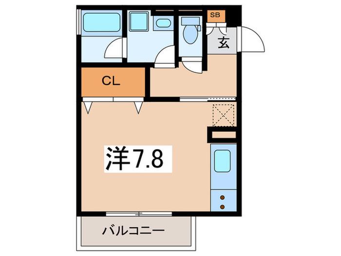 クレール(ワンルーム/3階)の間取り写真