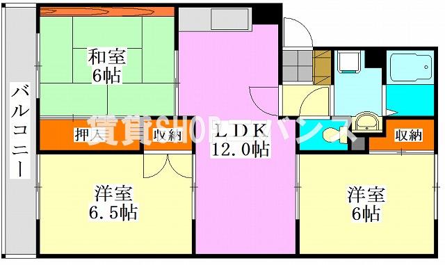 チェリーロード(3LDK/1階)の間取り写真