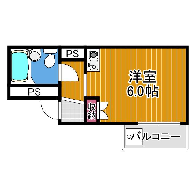 ドムス河内長野(ワンルーム/5階)の間取り写真
