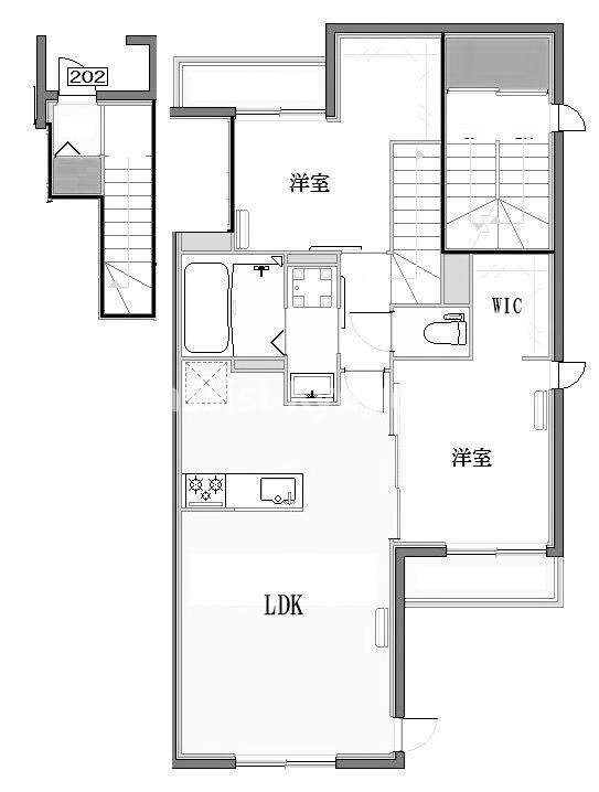 サクラテラス(2LDK/2階)の間取り写真