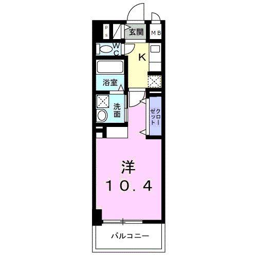 エクラタン(1K/1階)の間取り写真