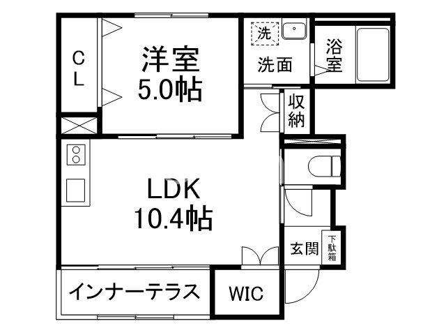 ユーフォリア(1LDK/1階)の間取り写真