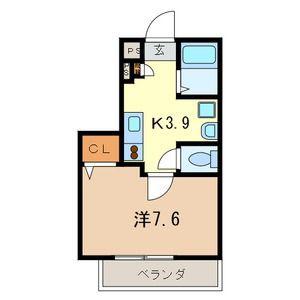 デュオリズム(1K/2階)の間取り写真