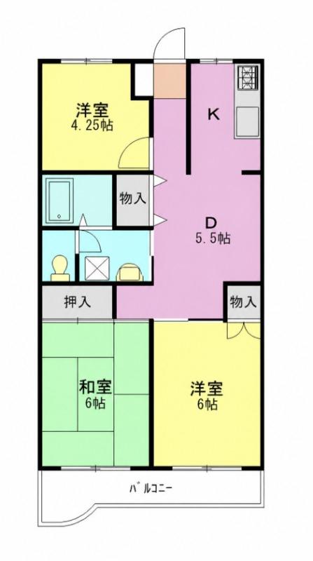 グリーンヒルズ志木(3DK/4階)の間取り写真
