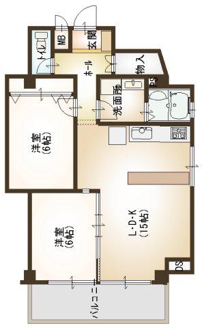 竹園マンション(2SLDK/3階)の間取り写真
