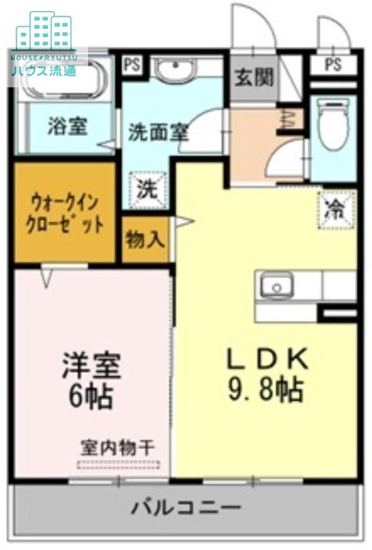 オッツ古賀島(1LDK/3階)の間取り写真