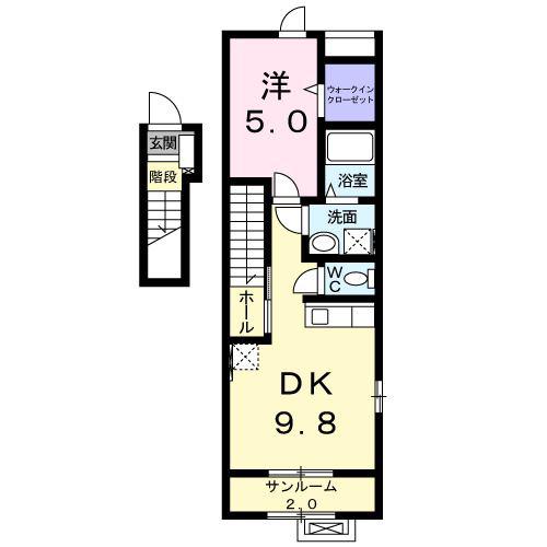 フラン メゾン12(1LDK/2階)の間取り写真