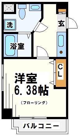 レスポワール・多摩川(1K/3階)の間取り写真