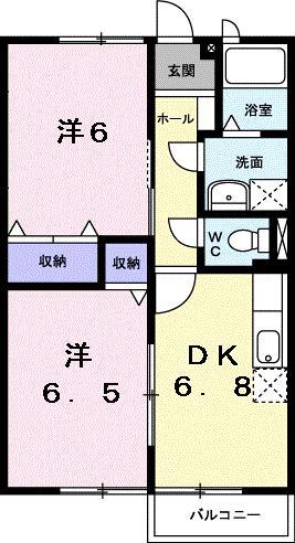 グレイスハイム I(2DK/2階)の間取り写真