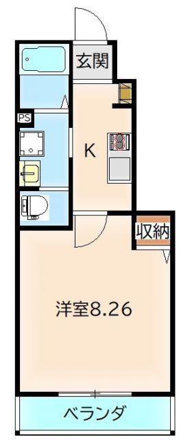 桜木北共同(1K/1階)の間取り写真