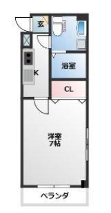 シャルムMK(1K/4階)の間取り写真