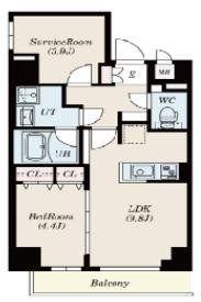 S-RESIDENCE錦糸町サウス(1SLDK/6階)の間取り写真