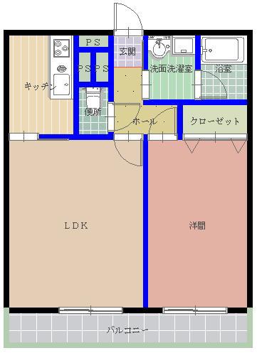 ル・メルシェ(1LDK/5階)の間取り写真